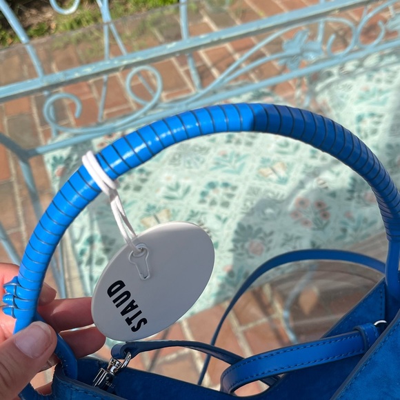 STAUD Valerie Director Blue Suede Bag NWT - Picture 11 of 13